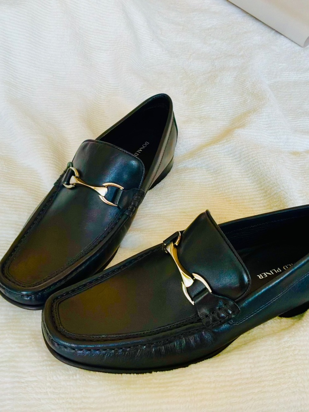 Donald Pliner Black Leather Silver Bit Loafers - Men’s Size 11.5 NWOT